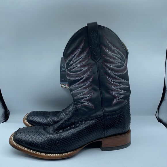 Cody James Boot Mens Men 12 D Matte Exotic Pythons Black Broad Square Toe Cowboy main image 11
